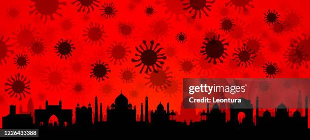 india and coronavirus (all buildings are complete, detailed and moveable) - india economy stock illustrations
