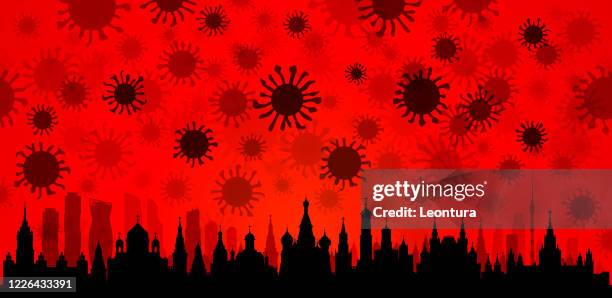 moscow and coronavirus (all buildings are complete and moveable) - red square stock illustrations