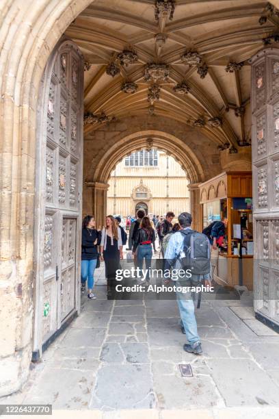 bodleian library building entrance - oxford england stock pictures, royalty-free photos & images