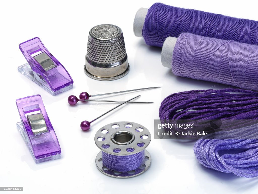 Sewing items - purple
