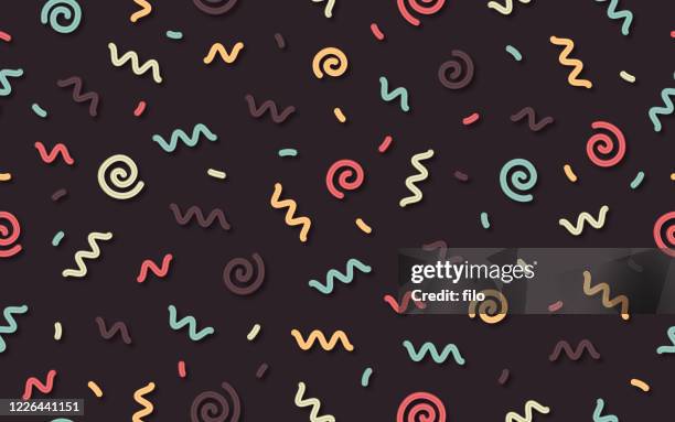 seamless retro squiggle pattern - chocolate swirl stock illustrations