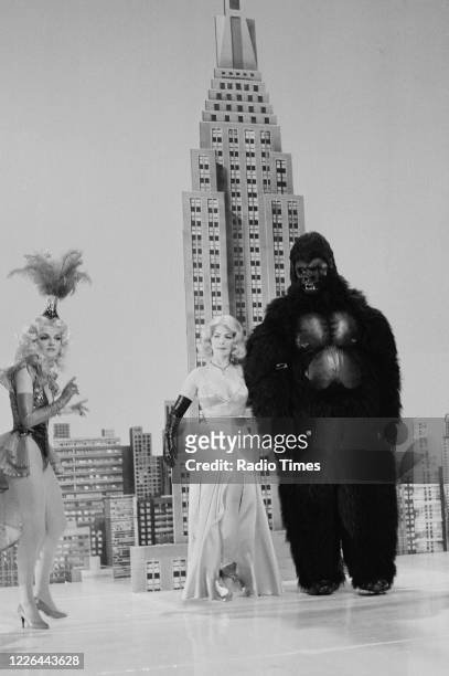 Actress Cleo Rocos in a King Kong sketch for the BBC television series 'The Kenny Everett Television Show', January 30th 1985.