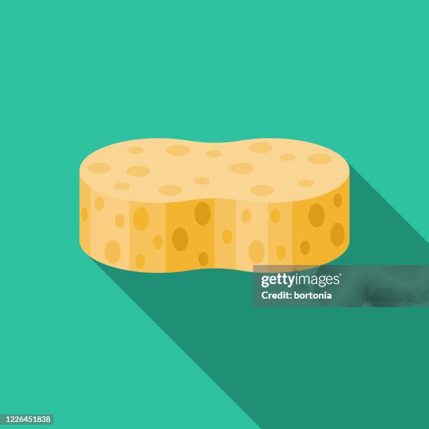 sponge cleaning supplies icon - bath sponge stock illustrations