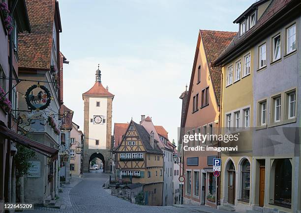 rortemblg in romantic road - freistaat bayern stock pictures, royalty-free photos & images