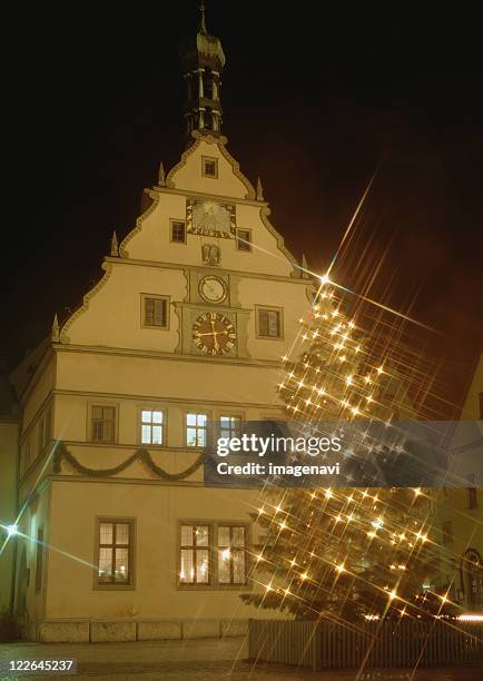 christmas tree in rortemblg city hall - freistaat bayern stock pictures, royalty-free photos & images