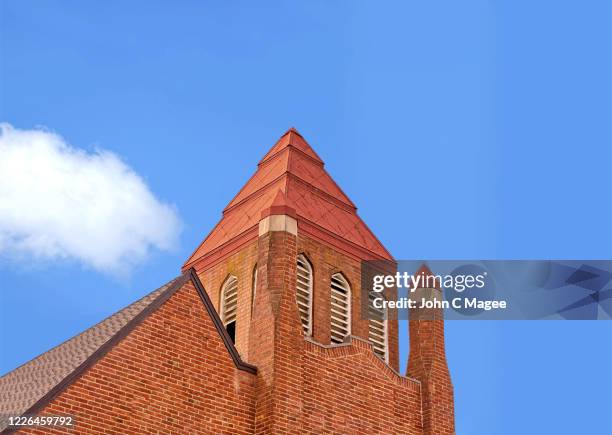 old brick church - steep stock pictures, royalty-free photos & images