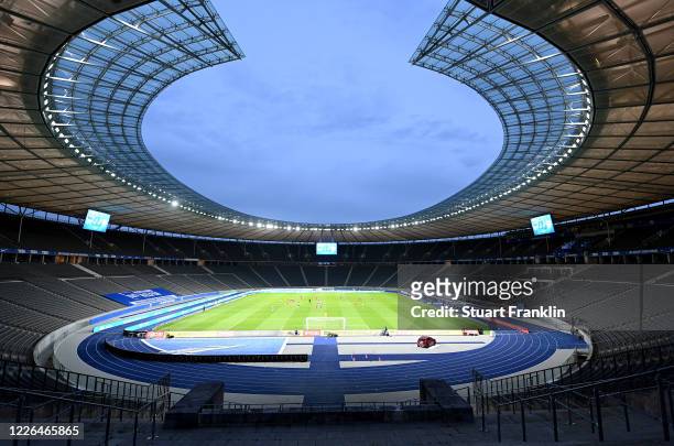 Generalview before the Bundesliga match between Hertha BSC and 1. FC Union Berlin at Olympiastadion on May 22, 2020 in Berlin, Germany. The...