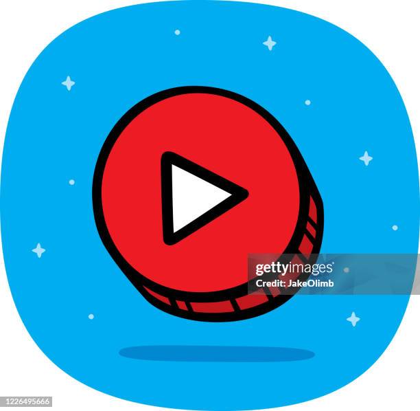 play button doodle 1 - cable tv stock illustrations