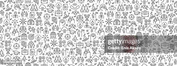 seamless pattern with head hunting icons - job fair stock illustrations