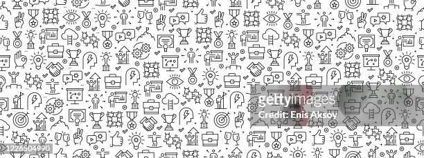 seamless pattern with success icons - awards and expansion draft stock illustrations