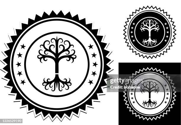 tree icon - roots underground stock illustrations