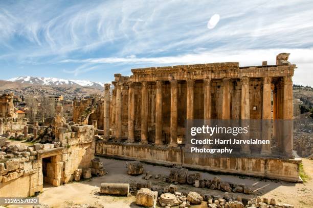 pinterest temple of bacchus, baalbek, lebanon - baalbek stock pictures, royalty-free photos & images