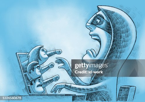 Fighting A Computer Program Three People Fighting Computer Hacker High-Res Vector Graphic - Getty ...