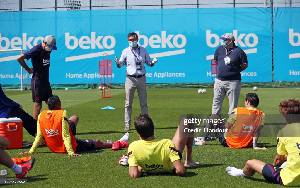 Barcelona Players Return To Training Following Coronavirus Lockdown