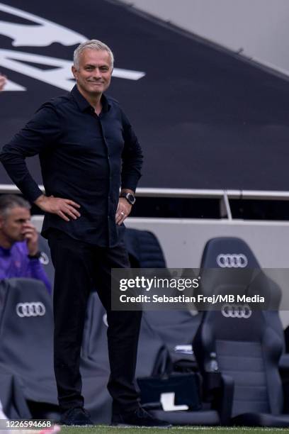 Manager Jose Mourinho of Tottenham Hotspur smile during the Premier League match between Tottenham Hotspur and Arsenal FC at Tottenham Hotspur...