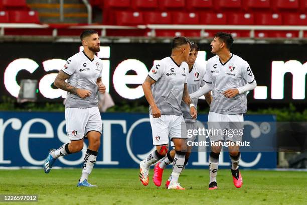 Alejandro Gomez of Atlas celebrates after scoring the second goal of his team during the match between Atlas and Tigres UANL as part of the...