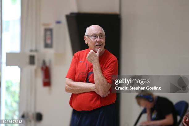 Head Coach Mike Thibault of the Washington Mystics looks on during practice on July 12, 2020 at IMG Academy in Bradenton, Florida. NOTE TO USER: User...