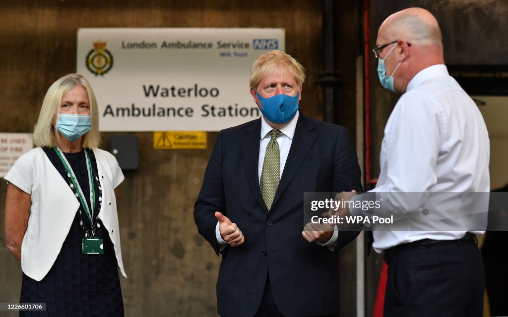 Prime Minister Visits Ambulance Company In Central London