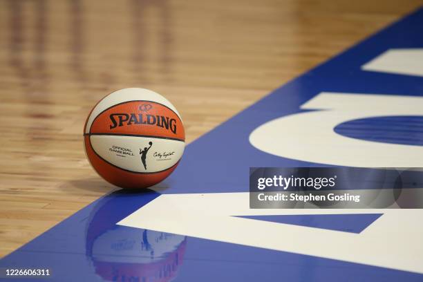 View of the ball during practice on July 12, 2020 at IMG Academy in Bradenton, Florida. NOTE TO USER: User expressly acknowledges and agrees that, by...