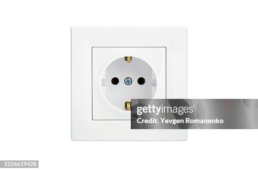 White power outlet isolated on white background White power outlet isolated on white background