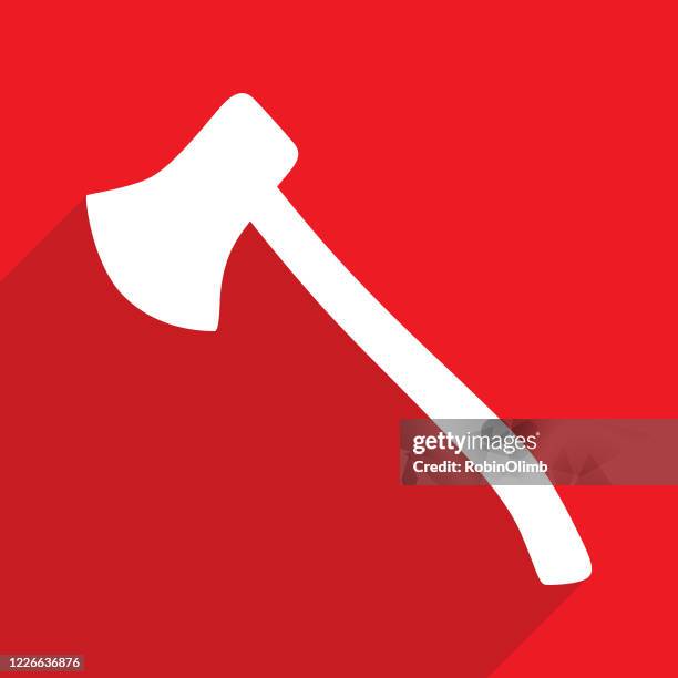 red axe icon - axe stock illustrations