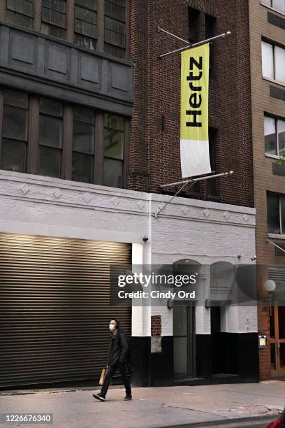 An exterior view of Hertz Car Rental during the coronavirus pandemic on May 23, 2020 in New York City. COVID-19 has spread to most countries around...