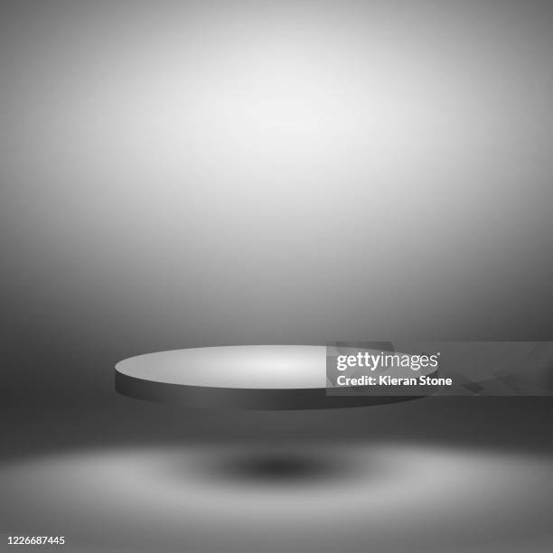 studio display with levitating podium - levitation bildbanksfoton och bilder