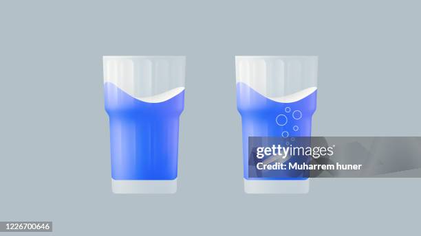 fizzy tablet in glass of water - effervescent tablet stock illustrations