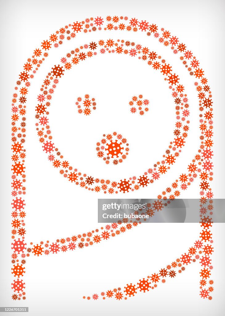 Baby Face Flu Coronavirus Icon Pattern