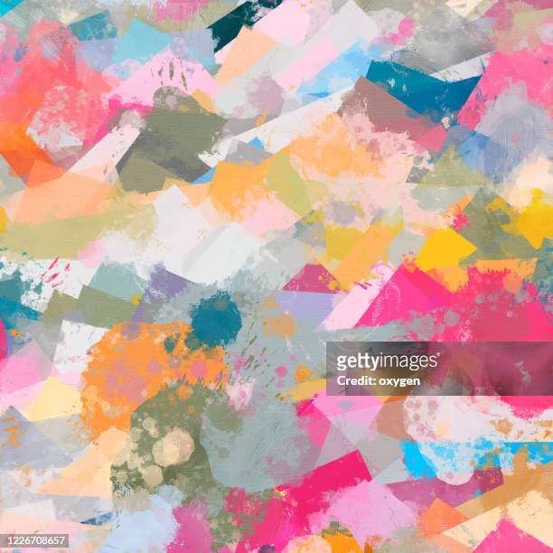 abstract vibrant multicolored texture background. digital illustration oil painting on canvas - wall painting stock-fotos und bilder