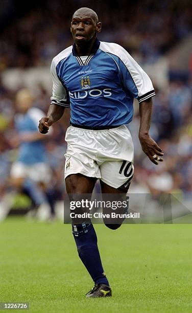 Shaun Goater of Manchester City in action during the Nationwide Division One match against Wolverhampton Wanderers played at Maine Road in...