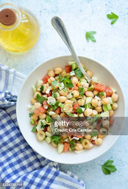 chickpeas salad - chick pea salad stock pictures, royalty-free photos & images