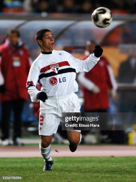 Cicinho of Sao Paulo in action during the FIFA Club World Championship Toyota Cup Semi Final between Al-Ittihad and Sao Paulo at the National Stadium...