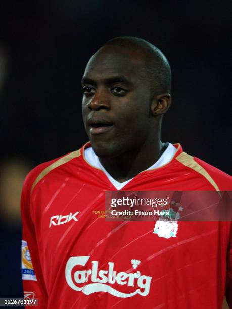 Mohamed Sissoko of Liverpool is seen prior to the FIFA Club World Championship Toyota Cup Semi Final between Deportivo Saprissa and Liverpool at the...
