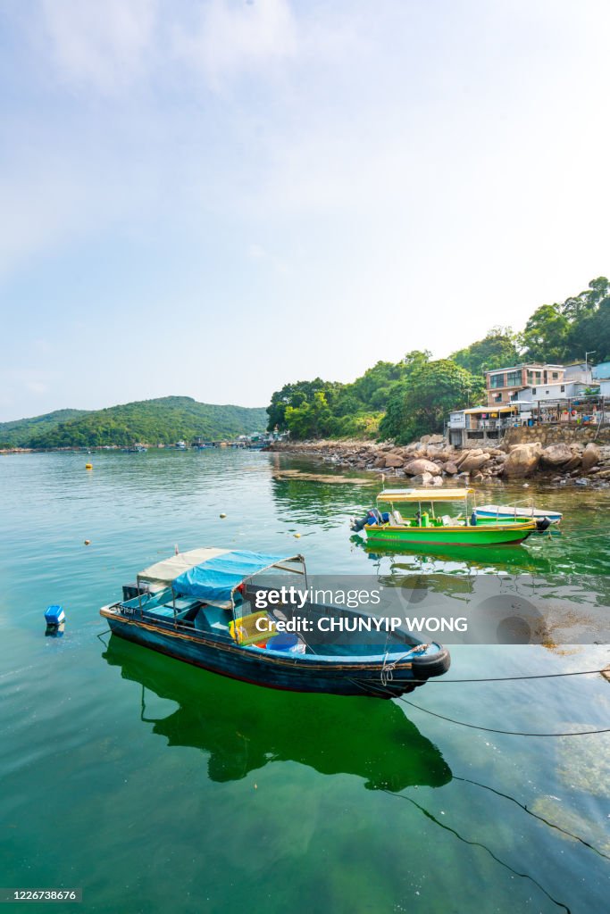 A seascape of Tap Mun or Grass Island where is located in Sai Kung