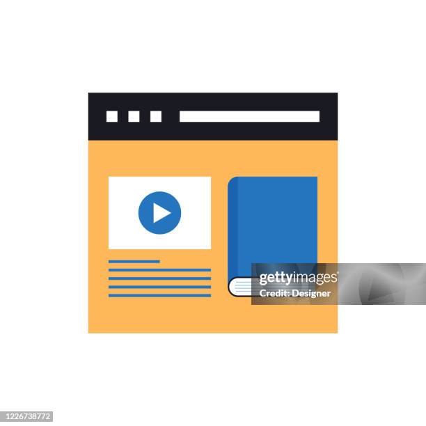 web based training related flat icon, vector symbol illustration. - activity based working stock illustrations