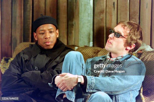 Ian Wright and Simon Fowler of Ocean Colour Scene record the video for the single " On Top of the World", England's official song for the 1998 Fifa...