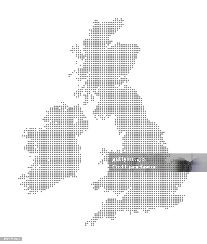 Map of the United Kingdom of Great Britain and Ireland (UK) using Squares