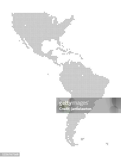 map of north and south america using squares - south america stock illustrations