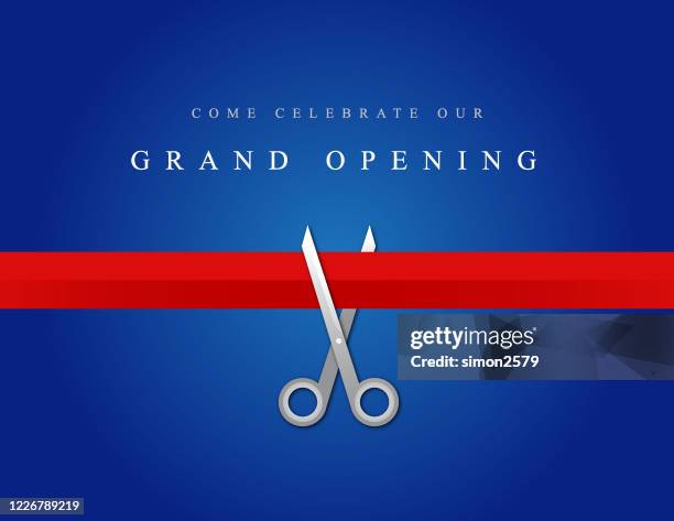 grand opening einladung design - eröffnungszeremonie stock-grafiken, -clipart, -cartoons und -symbole