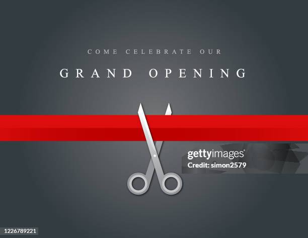 grand opening einladung design - opening ceremony stock-grafiken, -clipart, -cartoons und -symbole