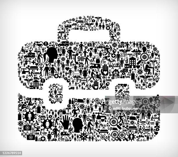 briefcase flu coronavirus icon pattern - toolbox stock illustrations