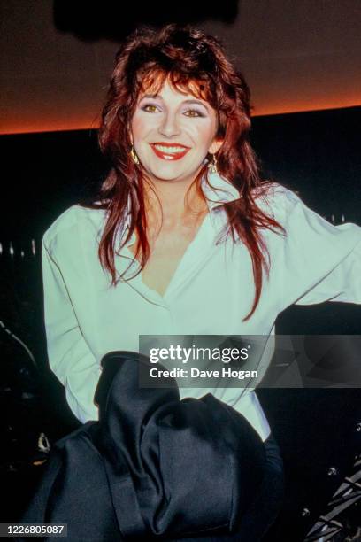 Musician Kate Bush promoting her new album 'Hounds of Love' at London Planetarium, September 9th 1985.