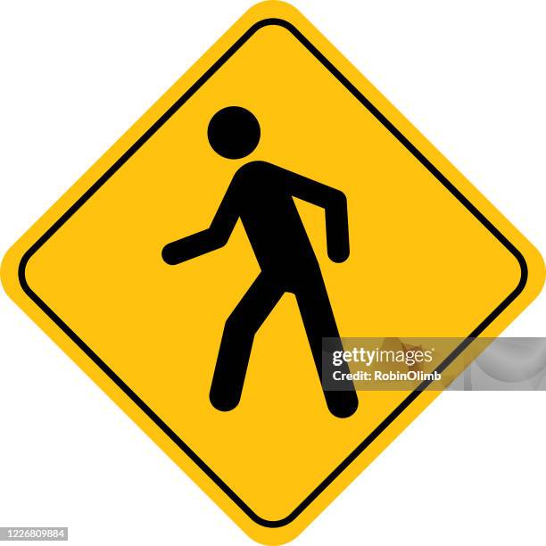 menschliche figur walking street zeichen - achtung fußgängerüberweg stock-grafiken, -clipart, -cartoons und -symbole