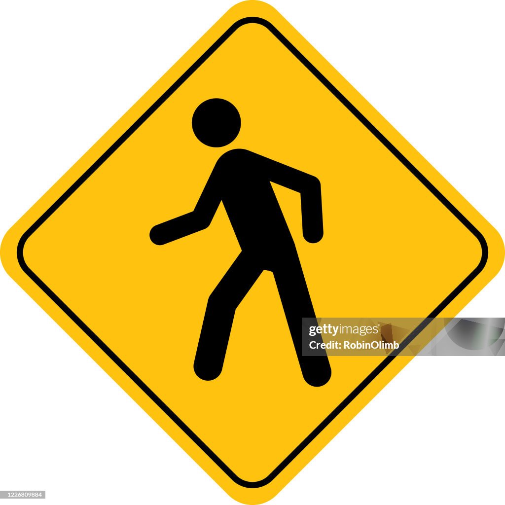 Human Figure Walking Street Sign