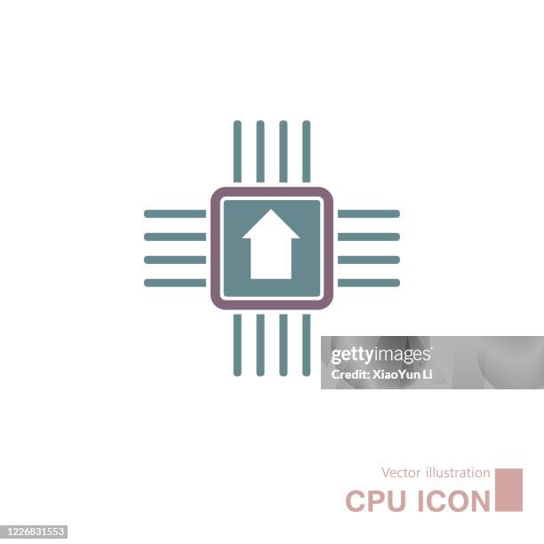 vector drawing of computer cpu. - silicon stock illustrations