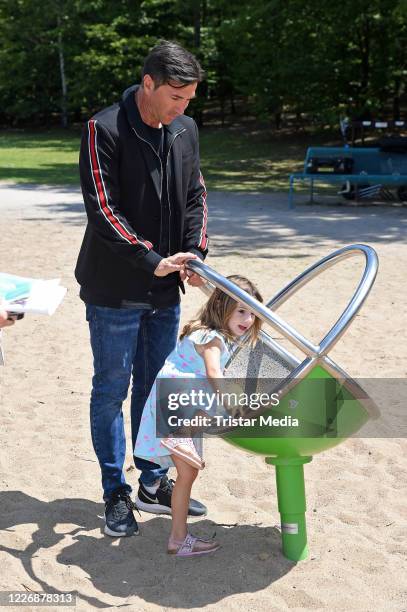 Lucas Cordalis and his daughter Sophia Cordalis during a photo call for the latest book "Die Mutti-Mafia kann mich mal... Gernhaben" of Daniela...