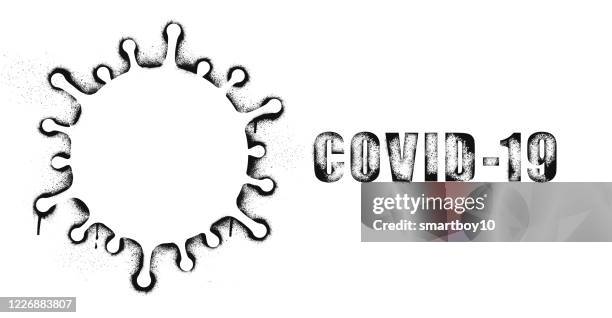 coronavirus graffiti graphic - crime prevention stock illustrations