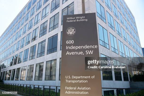 The Federal Aviation Administration building is pictured in Washington on Monday, July 13, 2020.