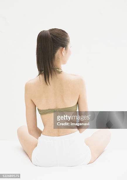 woman doing yoga - bottom up ストックフォトと画像